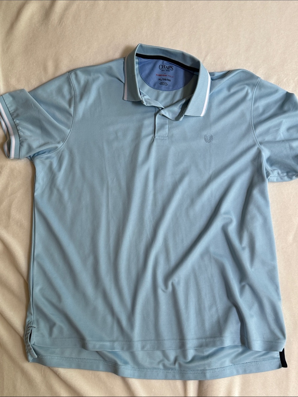Chaps Men’s Pale Blue Polo with Contrast Trim